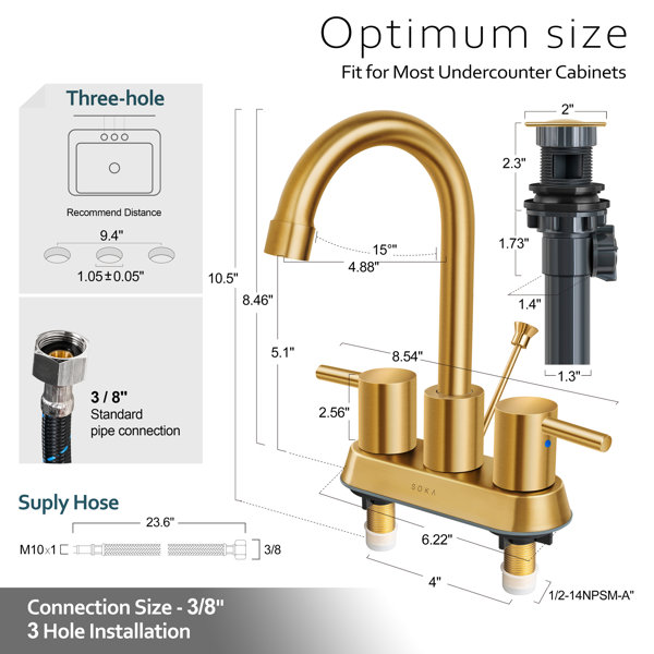 SOKA Centerset Faucet Singlehandle Bathroom Faucet with Drain Assembly Wayfair